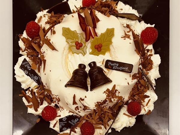 chocolade mousse pudding op schaal